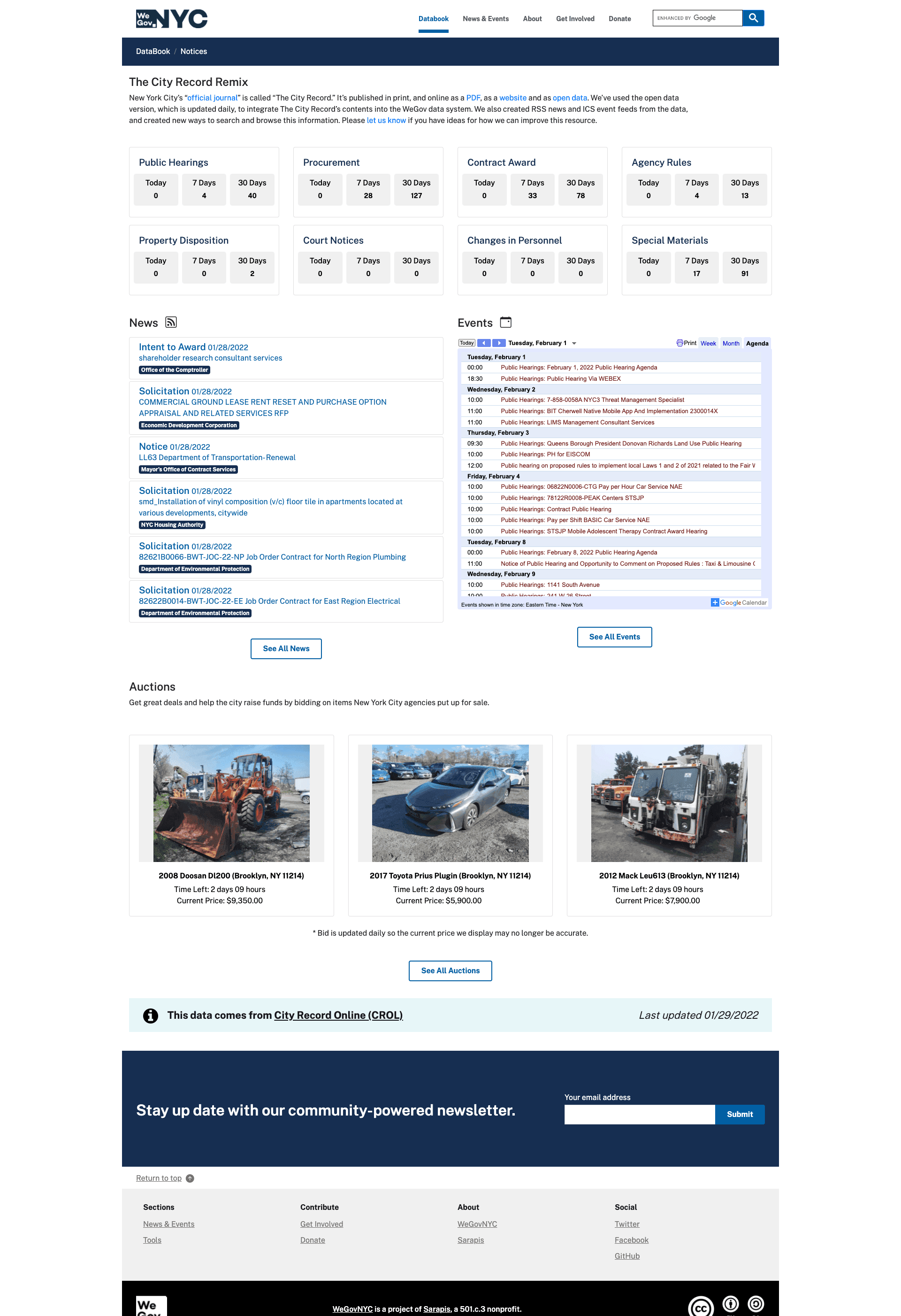 Databook Update 7: The City Record Online Remix